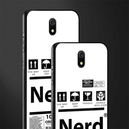 nerd white label glass case for redmi 8a image-2