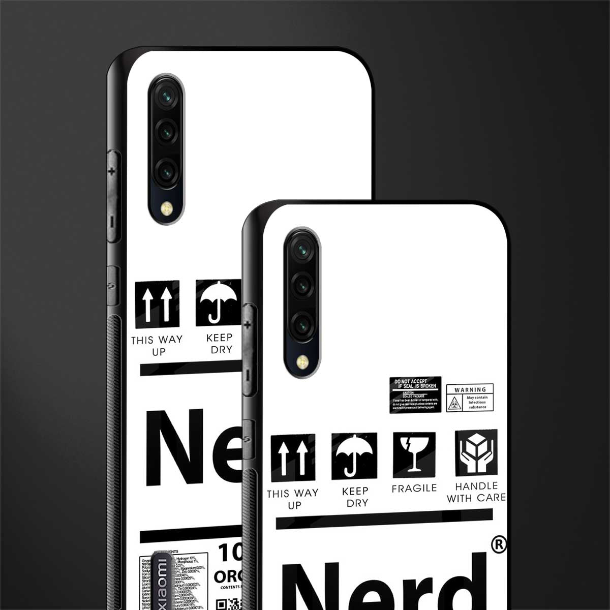 nerd white label glass case for mi a3 redmi a3 image-2