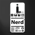 nerd white label glass case for redmi k20 pro image