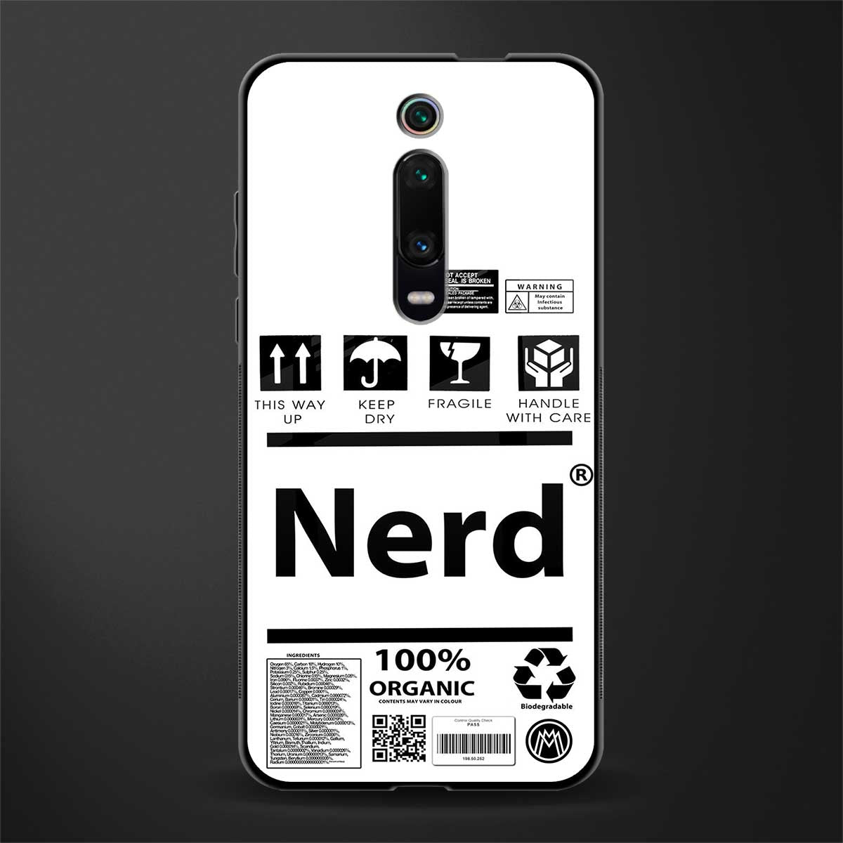 nerd white label glass case for redmi k20 pro image
