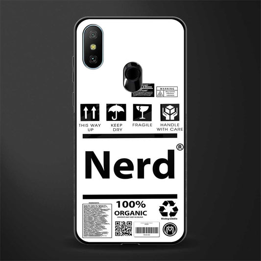 nerd white label glass case for redmi 6 pro image