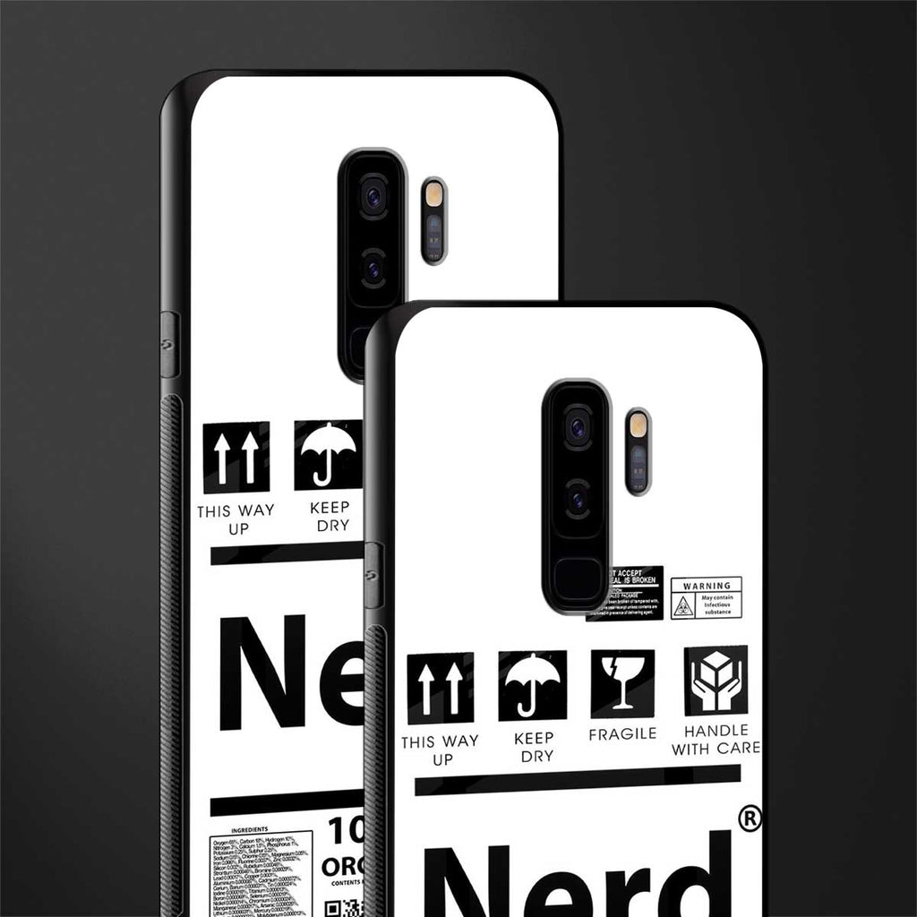 nerd white label glass case for samsung galaxy s9 plus image-2