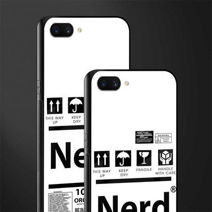 nerd white label glass case for realme c1 image-2