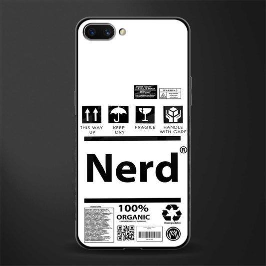 nerd white label glass case for realme c1 image