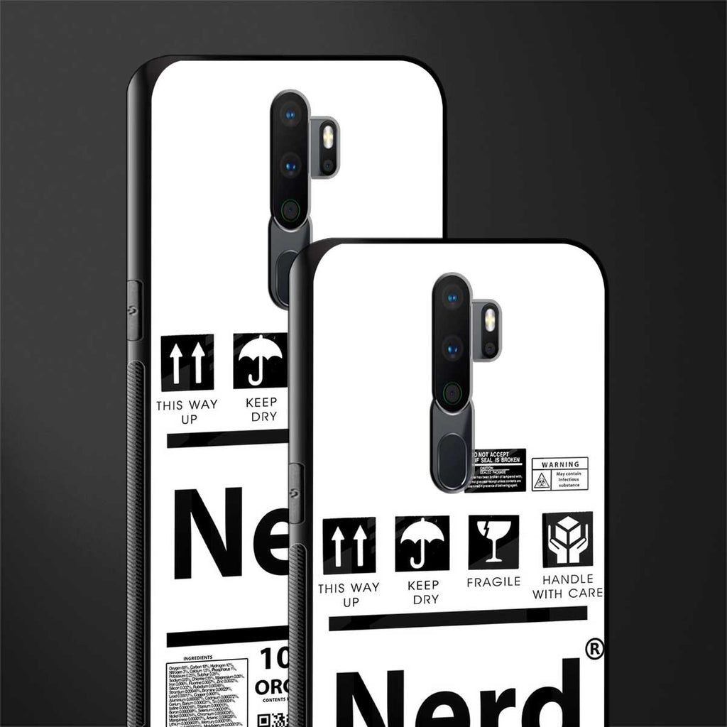 nerd white label glass case for oppo a9 2020 image-2