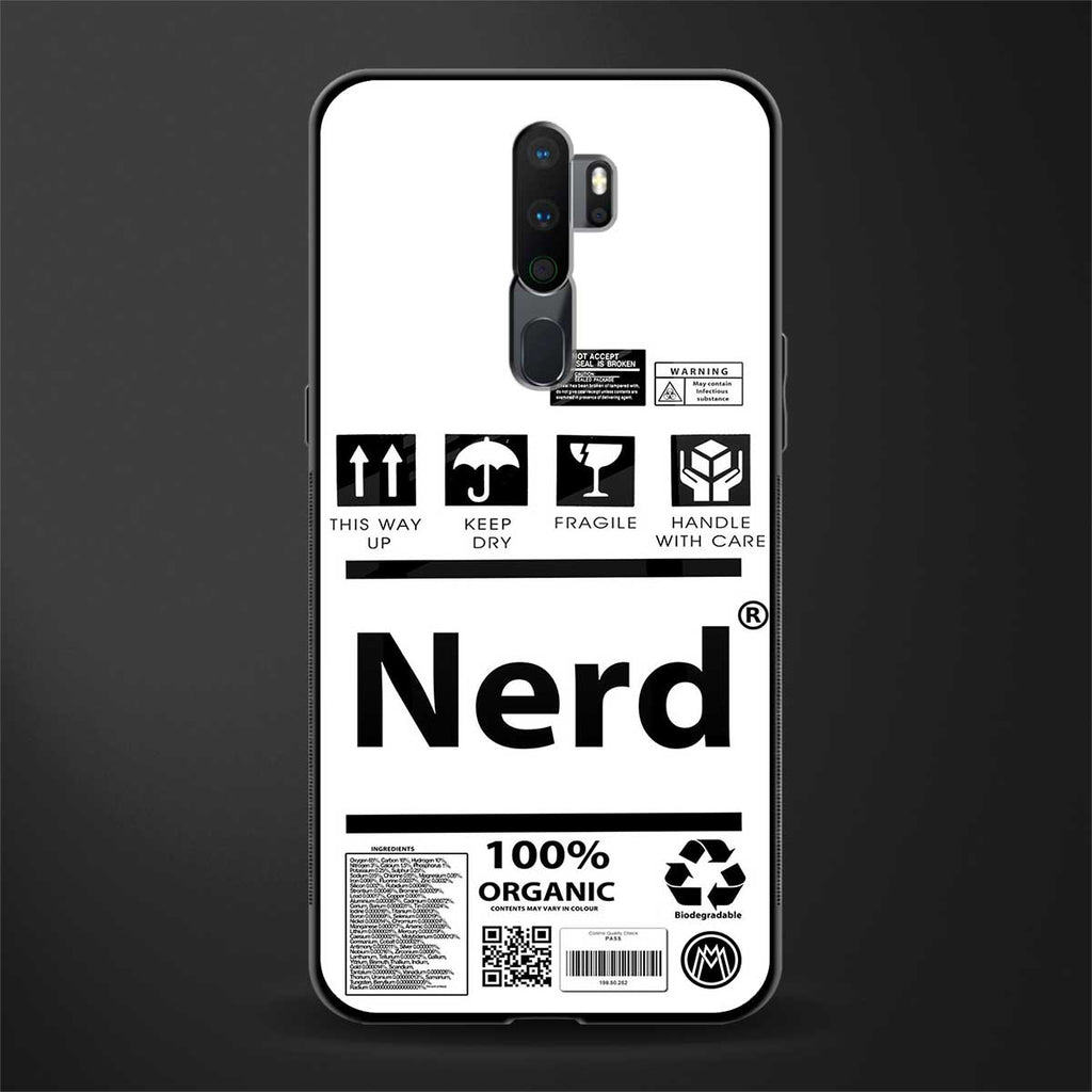 nerd white label glass case for oppo a5 2020 image