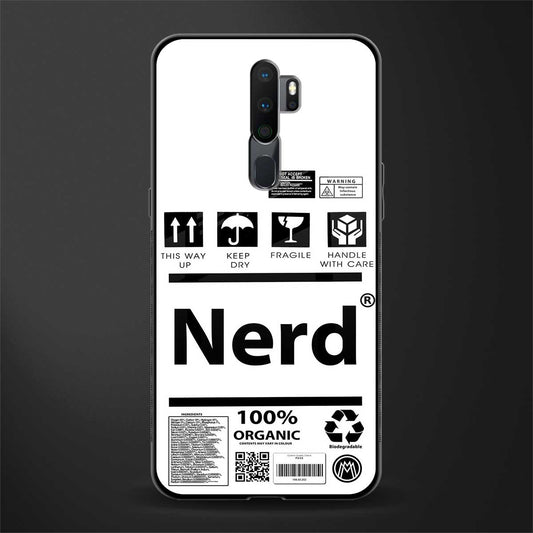 nerd white label glass case for oppo a5 2020 image