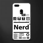nerd white label glass case for oppo a7 image