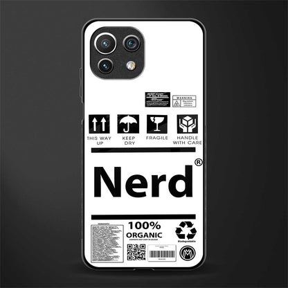 nerd white label glass case for mi 11 lite image