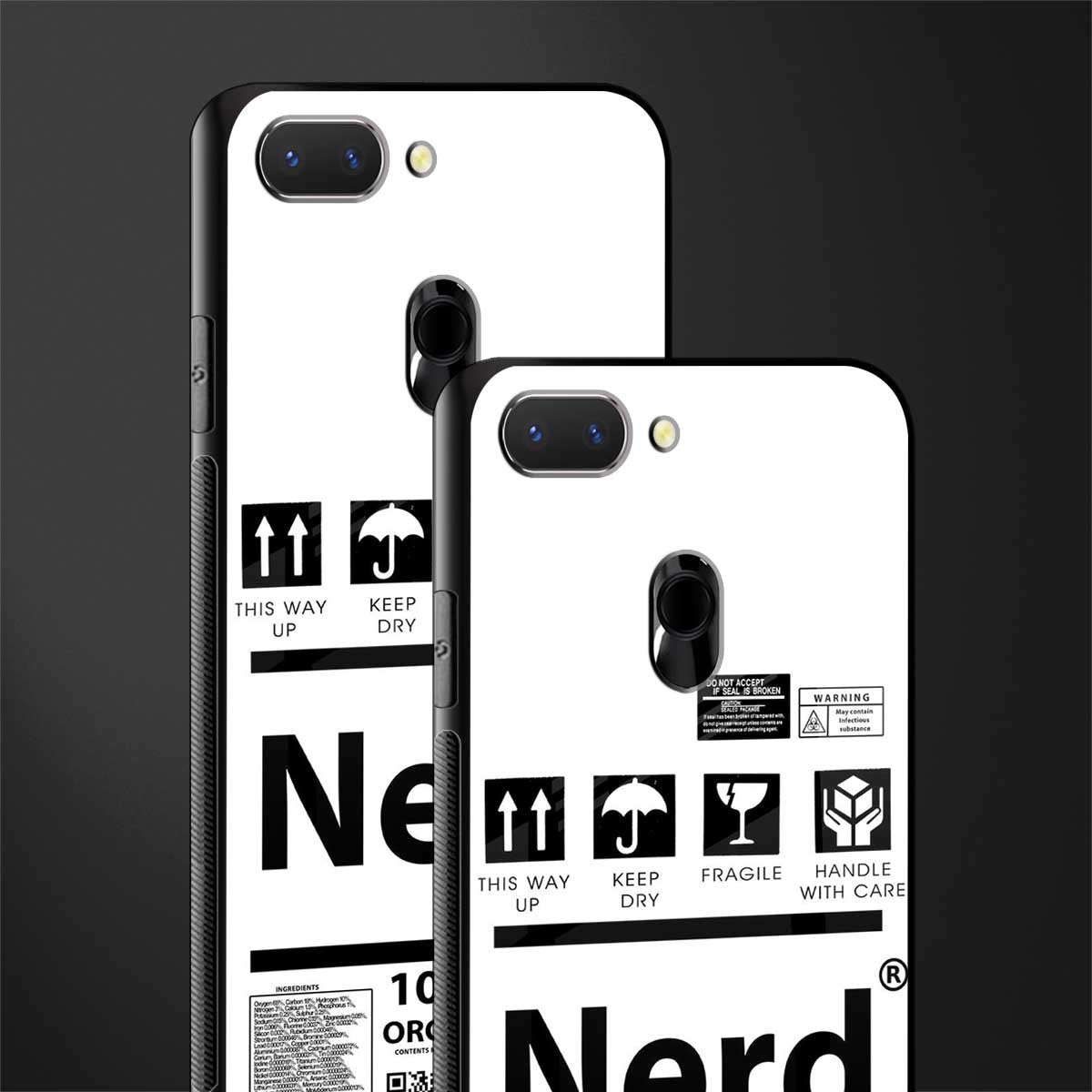 nerd white label glass case for oppo a5 image-2