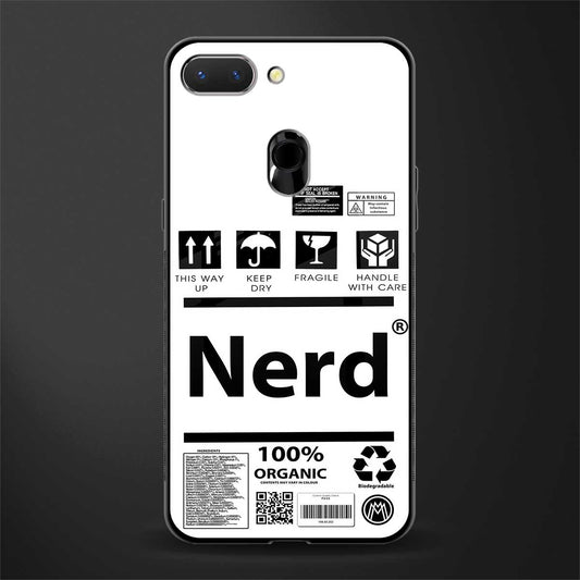 nerd white label glass case for oppo a5 image