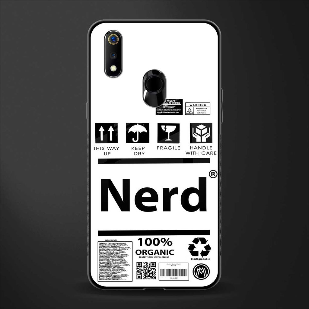 nerd white label glass case for realme 3 pro image