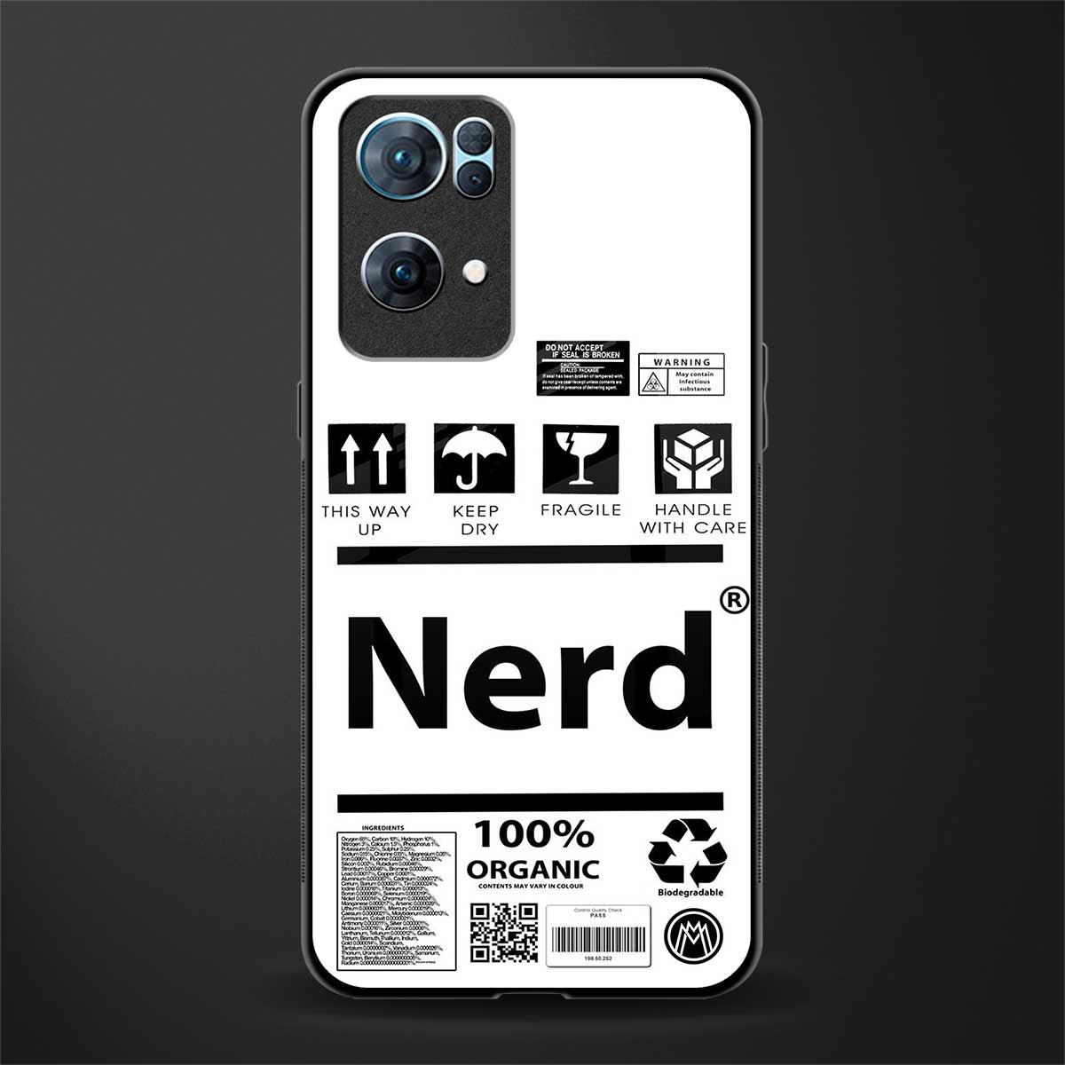 nerd white label glass case for oppo reno7 pro 5g image