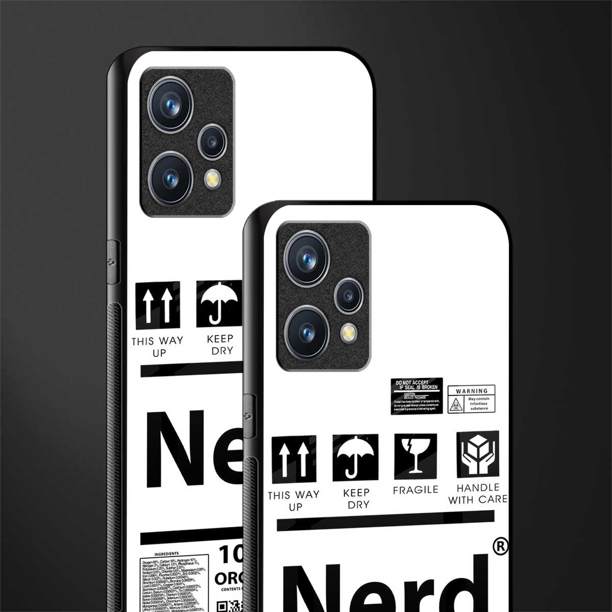 nerd white label glass case for realme 9 4g image-2