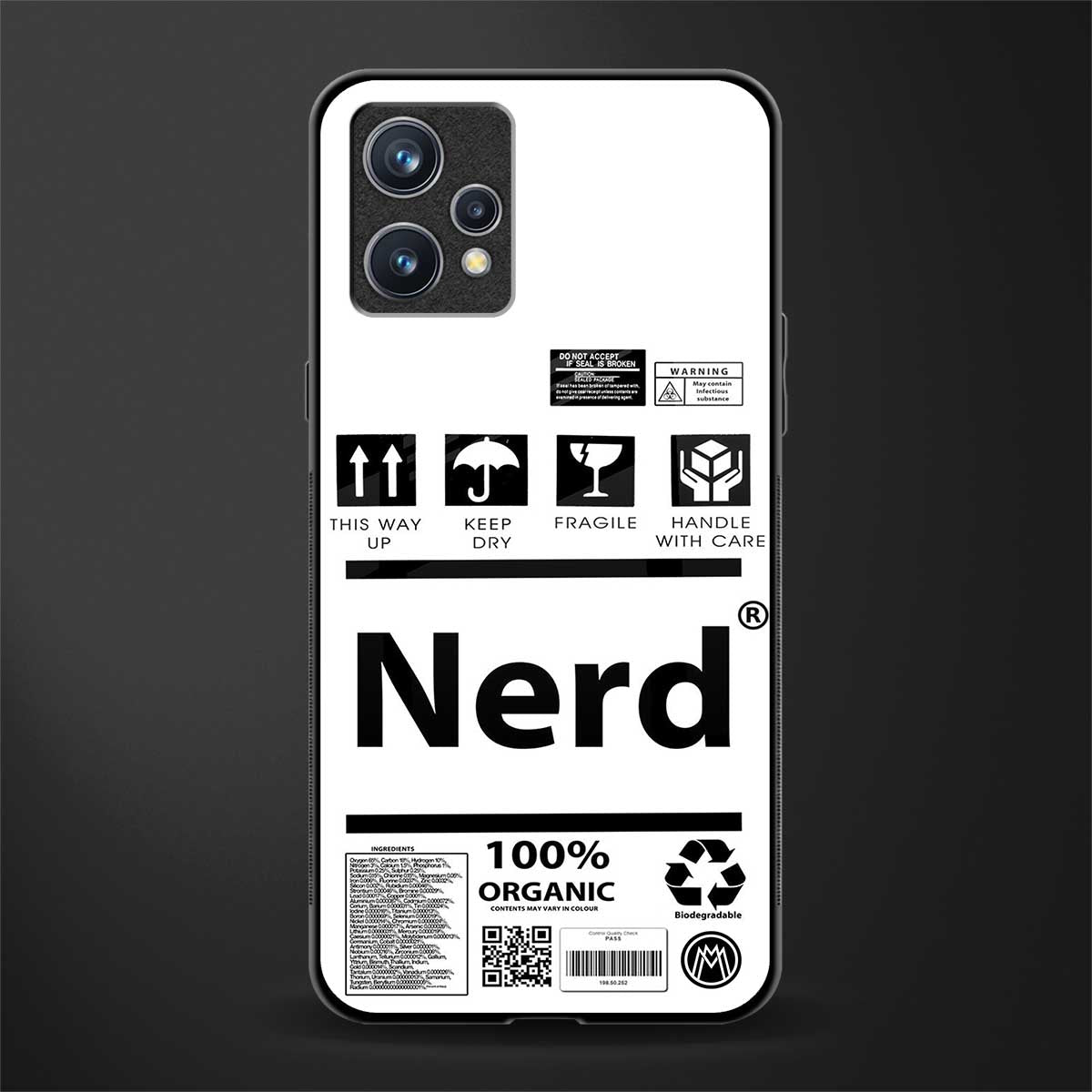 nerd white label glass case for realme 9 4g image