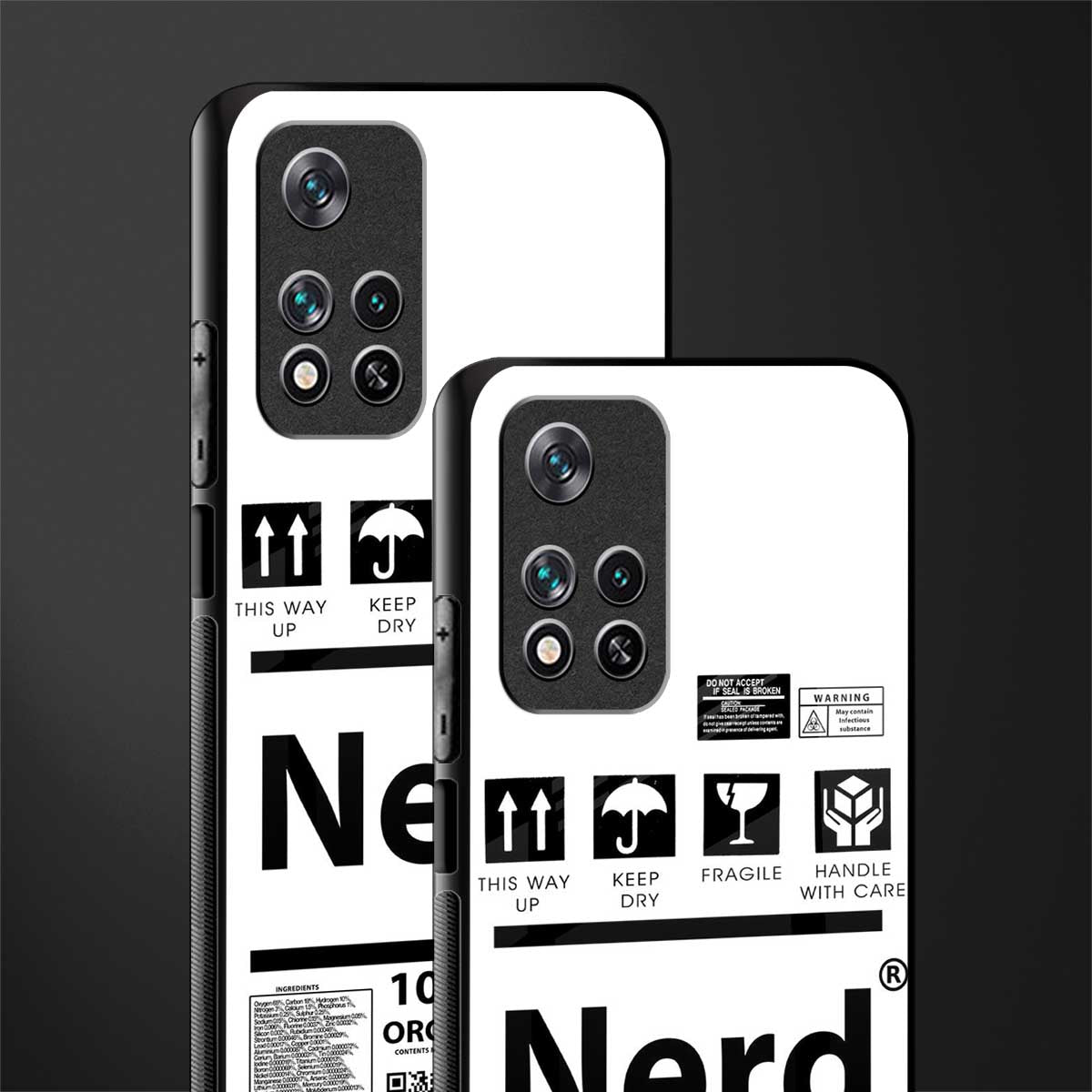 nerd white label glass case for xiaomi 11i 5g image-2