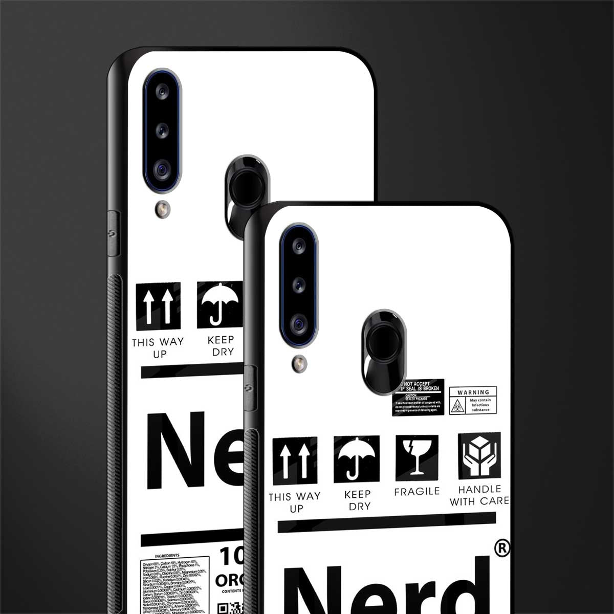 nerd white label glass case for samsung galaxy a20s image-2