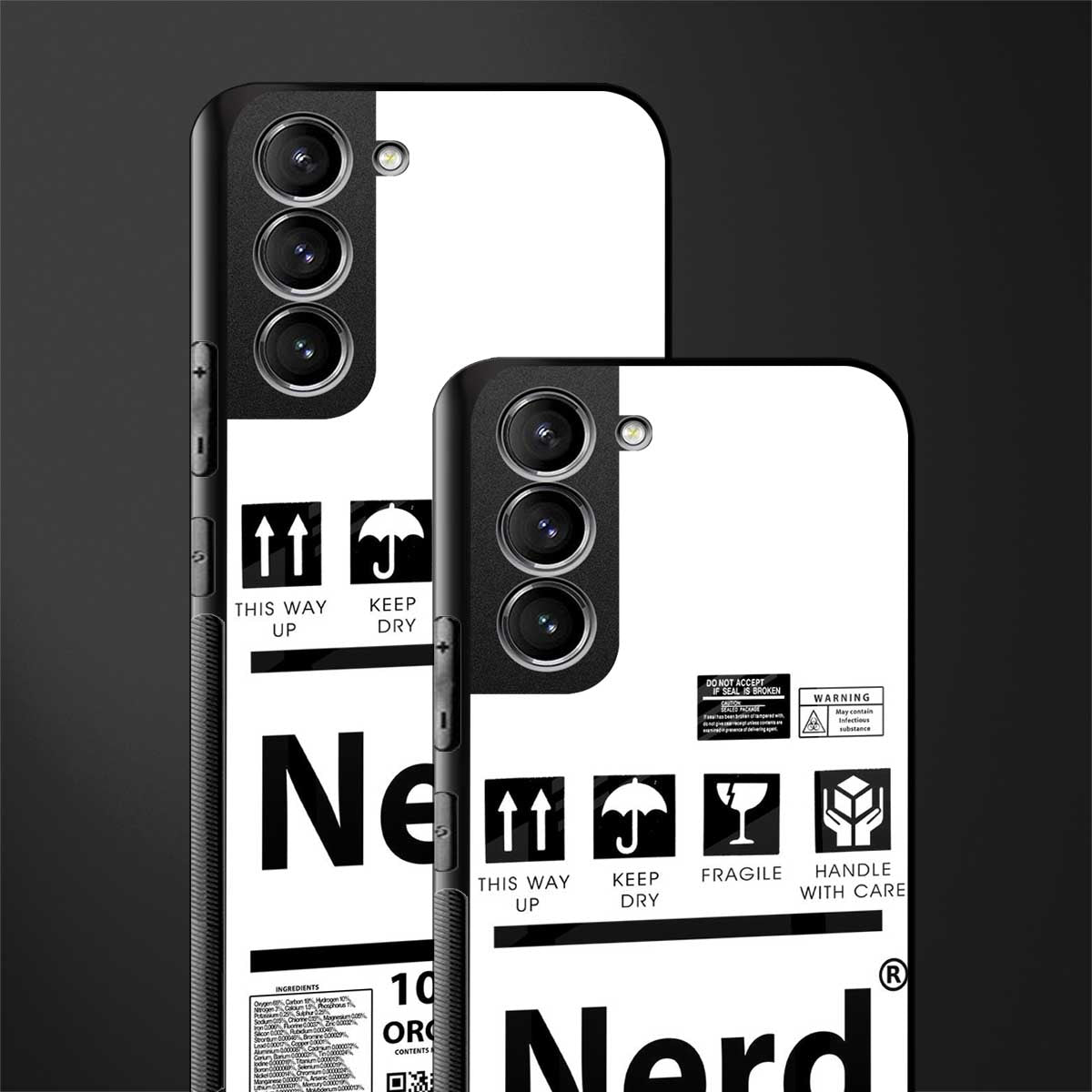 nerd white label glass case for samsung galaxy s21 plus image-2