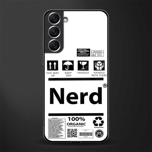 nerd white label glass case for samsung galaxy s21 plus image