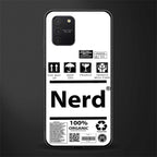nerd white label glass case for samsung galaxy s10 lite image