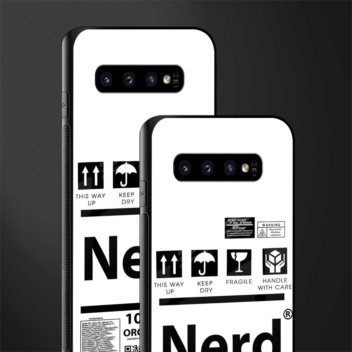 nerd white label glass case for samsung galaxy s10 plus image-2