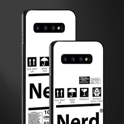 nerd white label glass case for samsung galaxy s10 plus image-2