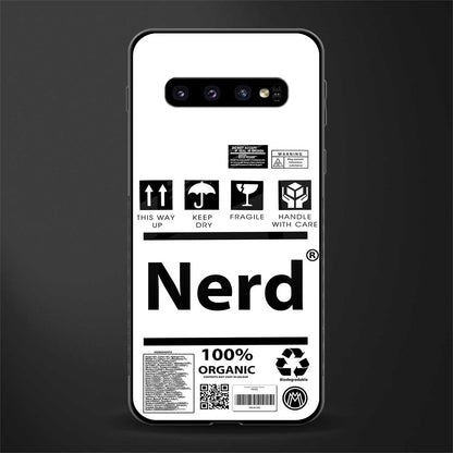 nerd white label glass case for samsung galaxy s10 image
