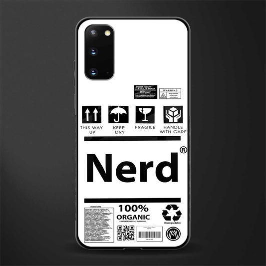 nerd white label glass case for samsung galaxy s20 image