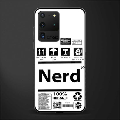 nerd white label glass case for samsung galaxy s20 ultra image