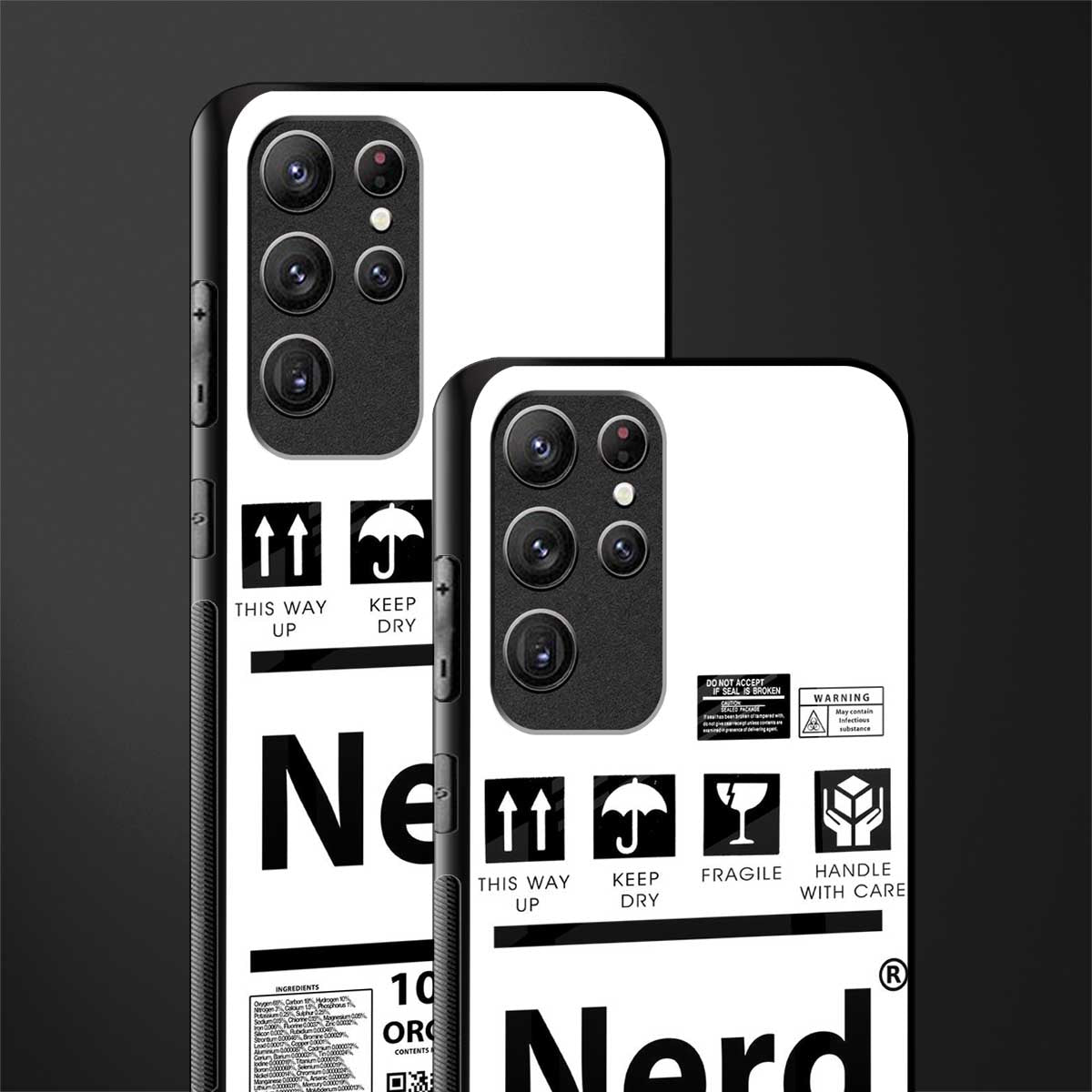 nerd white label glass case for samsung galaxy s21 ultra image-2