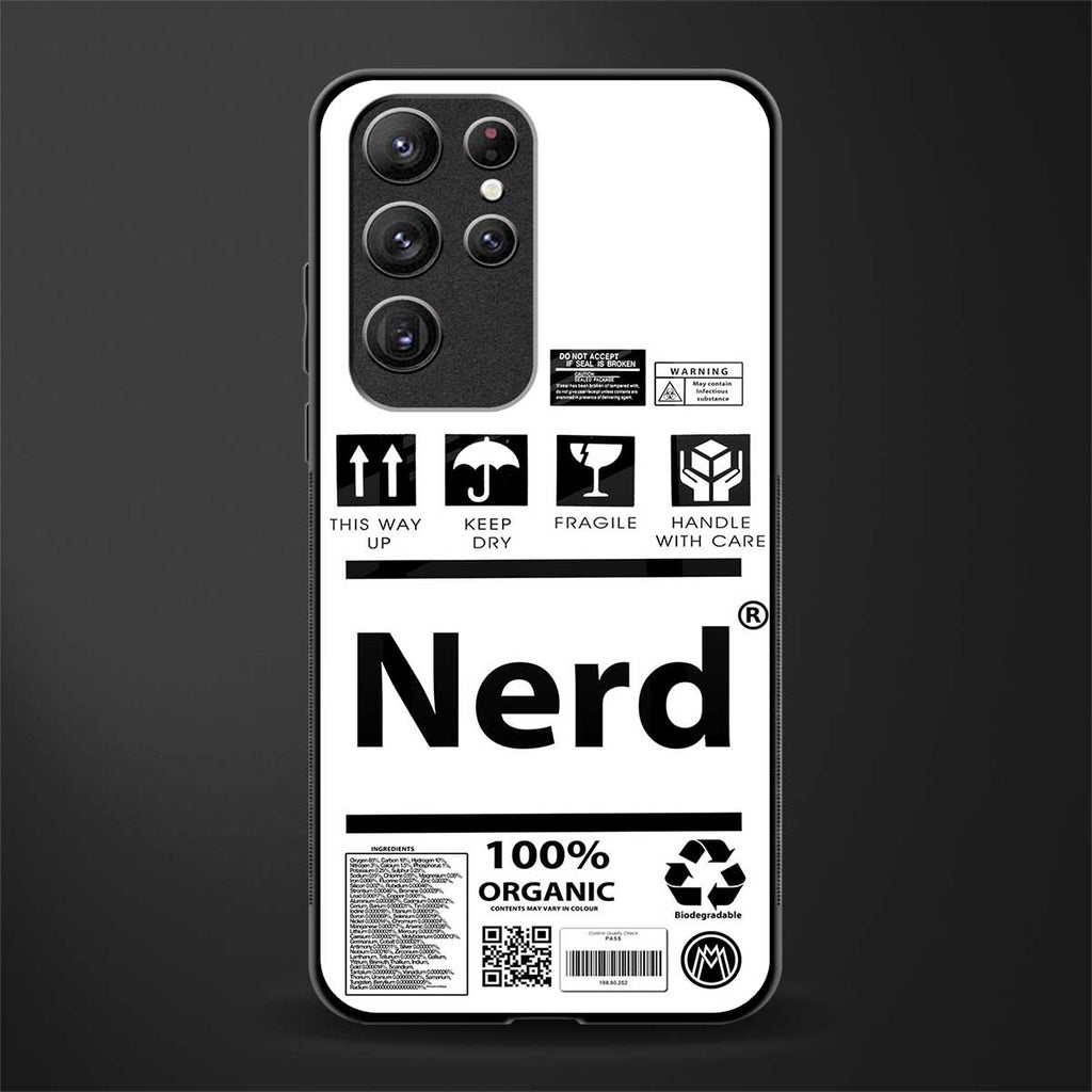 nerd white label glass case for samsung galaxy s22 ultra 5g image