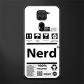 nerd white label glass case for redmi note 9 image