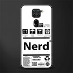 nerd white label glass case for redmi note 9 image