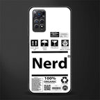 nerd white label glass case for redmi note 11 image