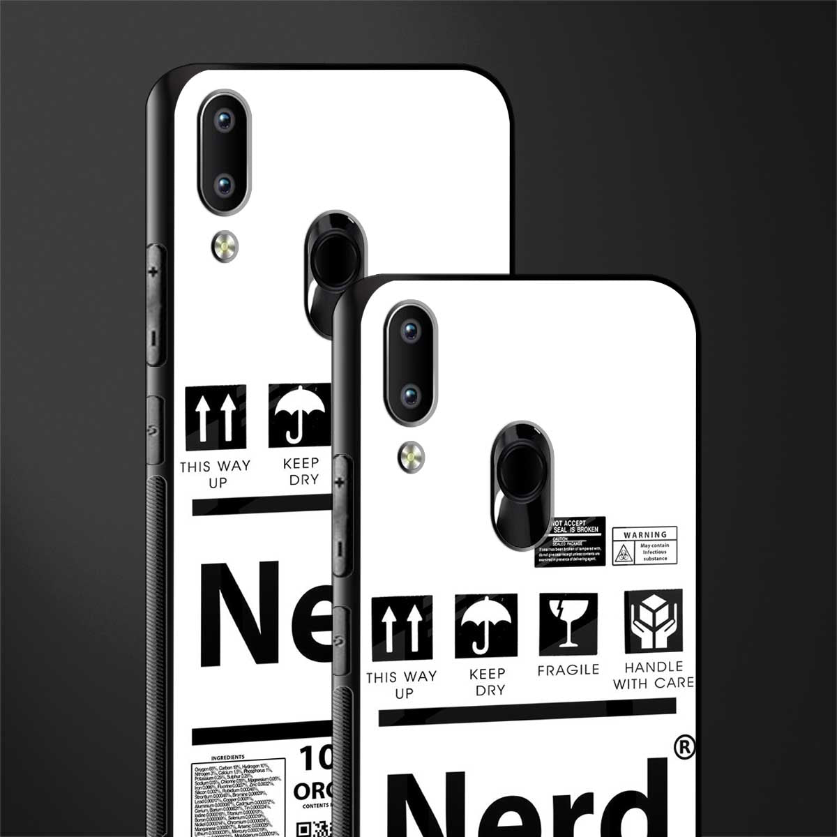 nerd white label glass case for vivo y91 image-2