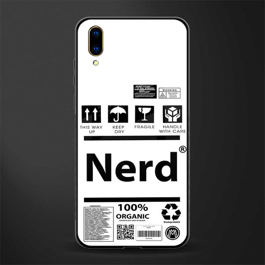 nerd white label glass case for vivo v11 pro image