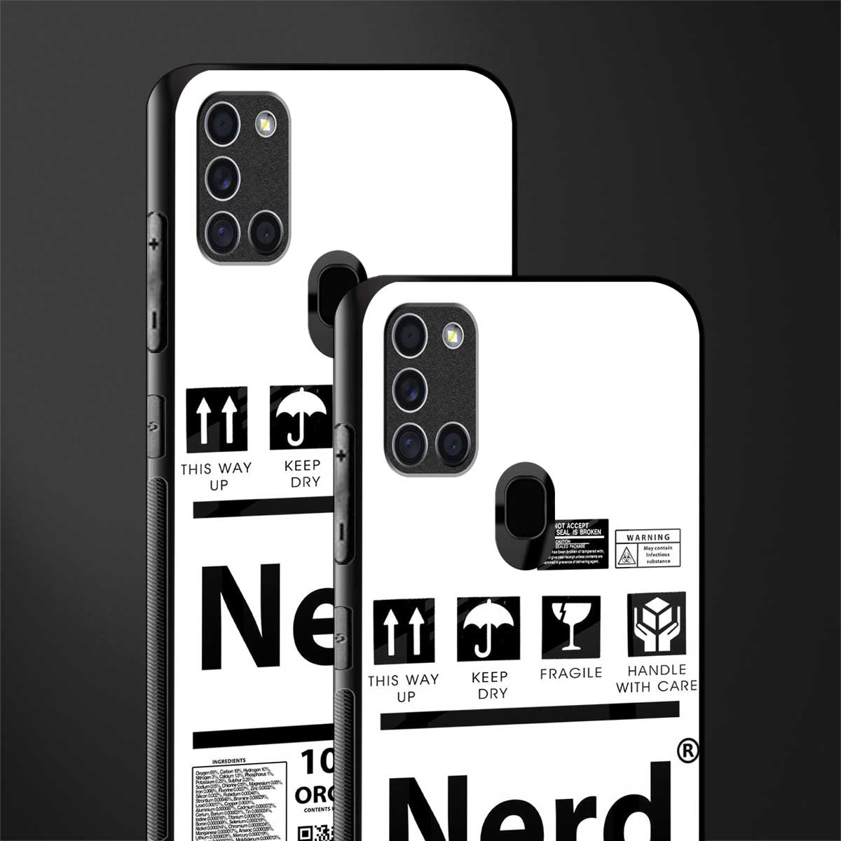 nerd white label glass case for samsung galaxy a21s image-2