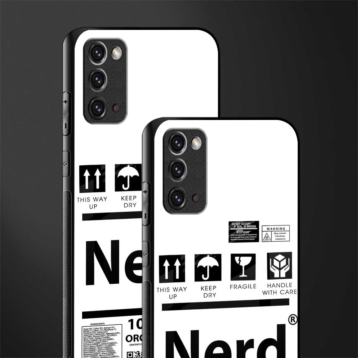 nerd white label glass case for samsung galaxy note 20 image-2