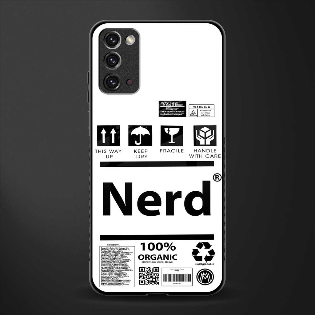 nerd white label glass case for samsung galaxy note 20 image