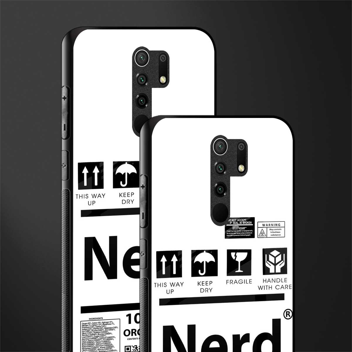 nerd white label glass case for redmi 9 prime image-2
