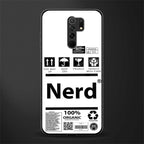 nerd white label glass case for poco m2 image