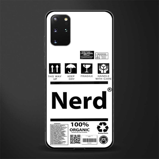 nerd white label glass case for samsung galaxy s20 plus image