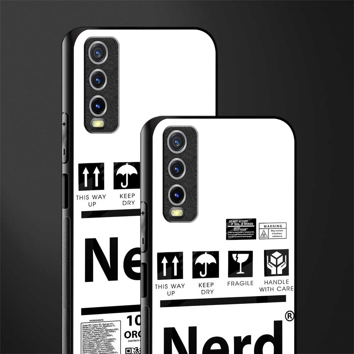 nerd white label glass case for vivo y12g image-2