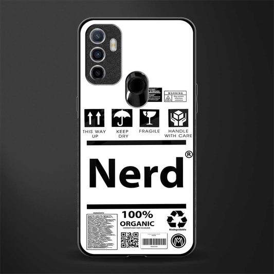 nerd white label glass case for oppo a53 image