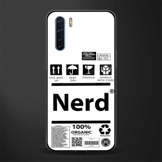 nerd white label glass case for oppo f15 image