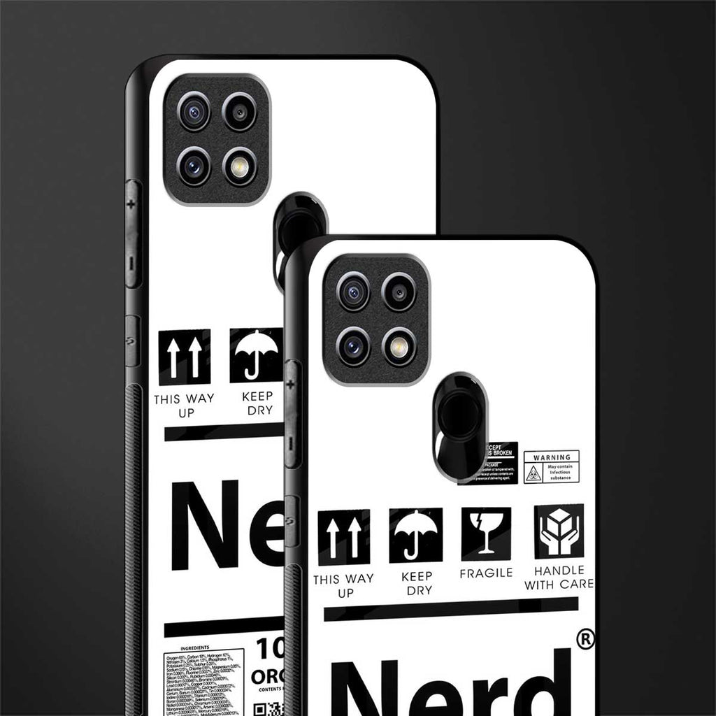 nerd white label glass case for oppo a15s image-2