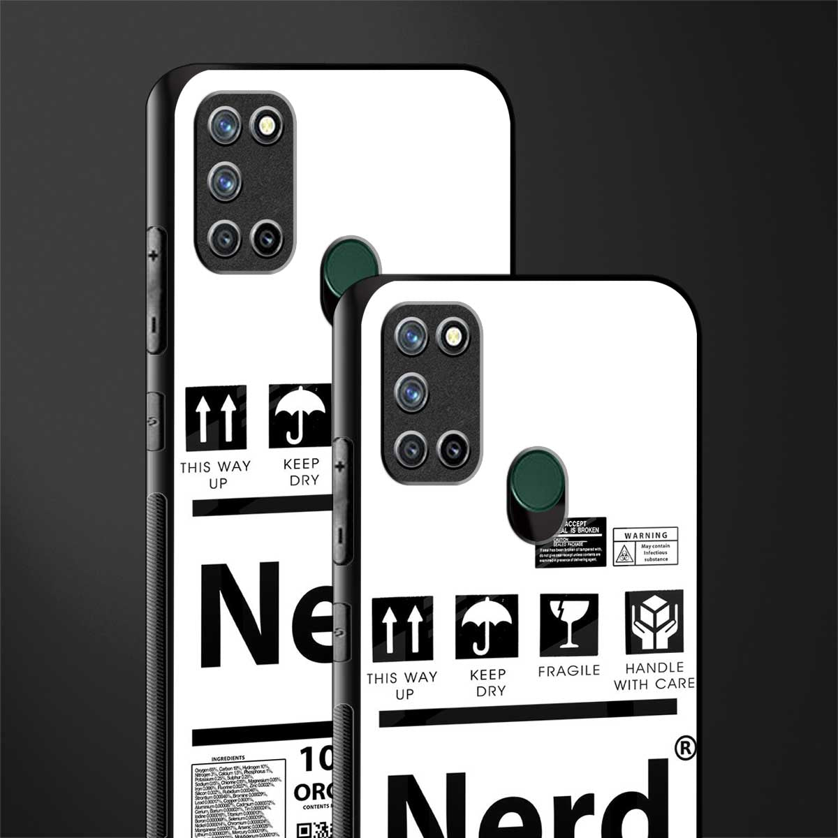 nerd white label glass case for realme 7i image-2