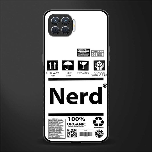 nerd white label glass case for oppo f17 image