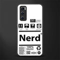 nerd white label glass case for vivo v20 se image