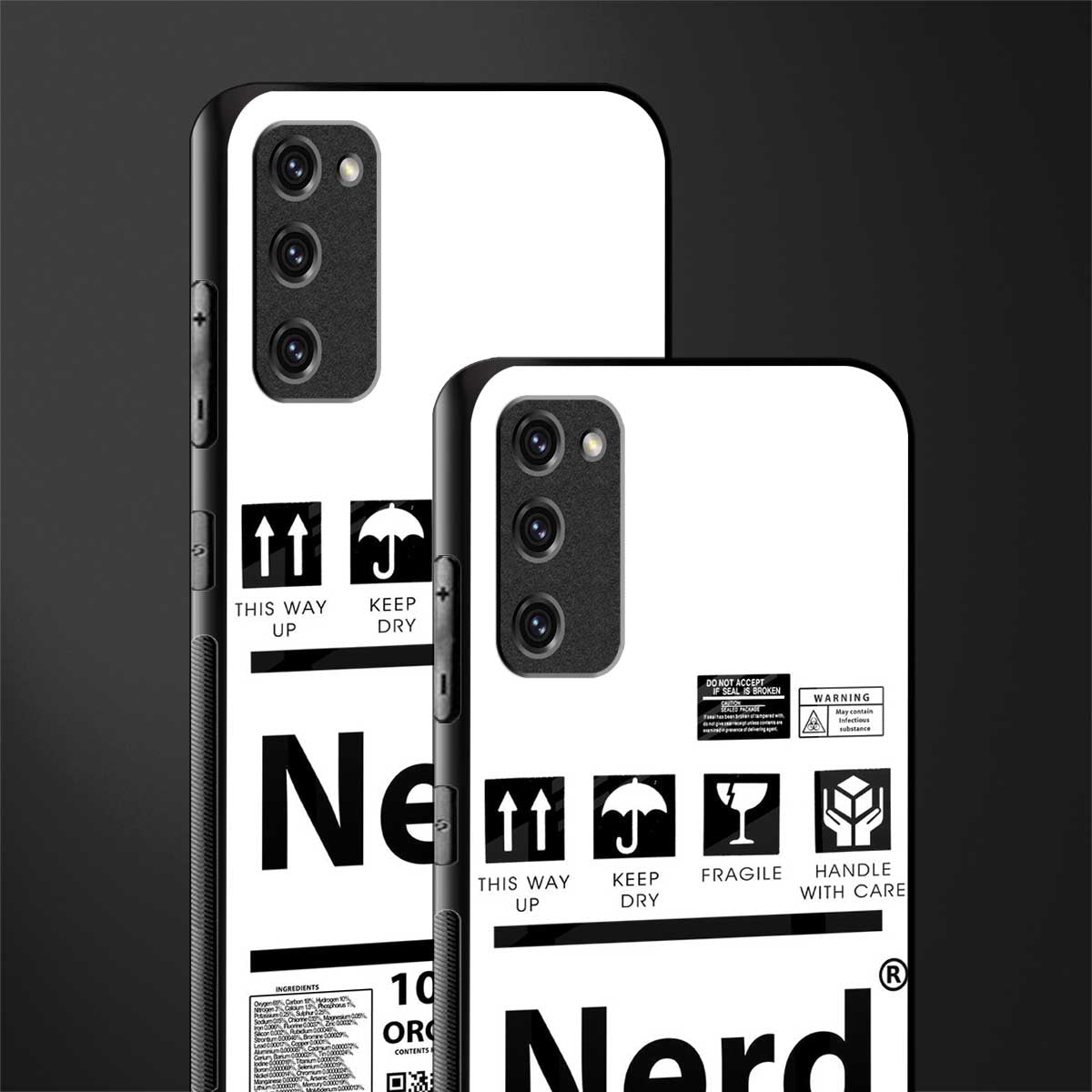 nerd white label glass case for samsung galaxy s20 fe image-2